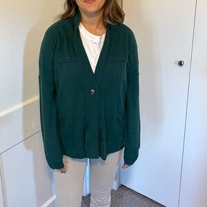 Garnet Hill Recycled Cashmere Sweater in Rich Teal